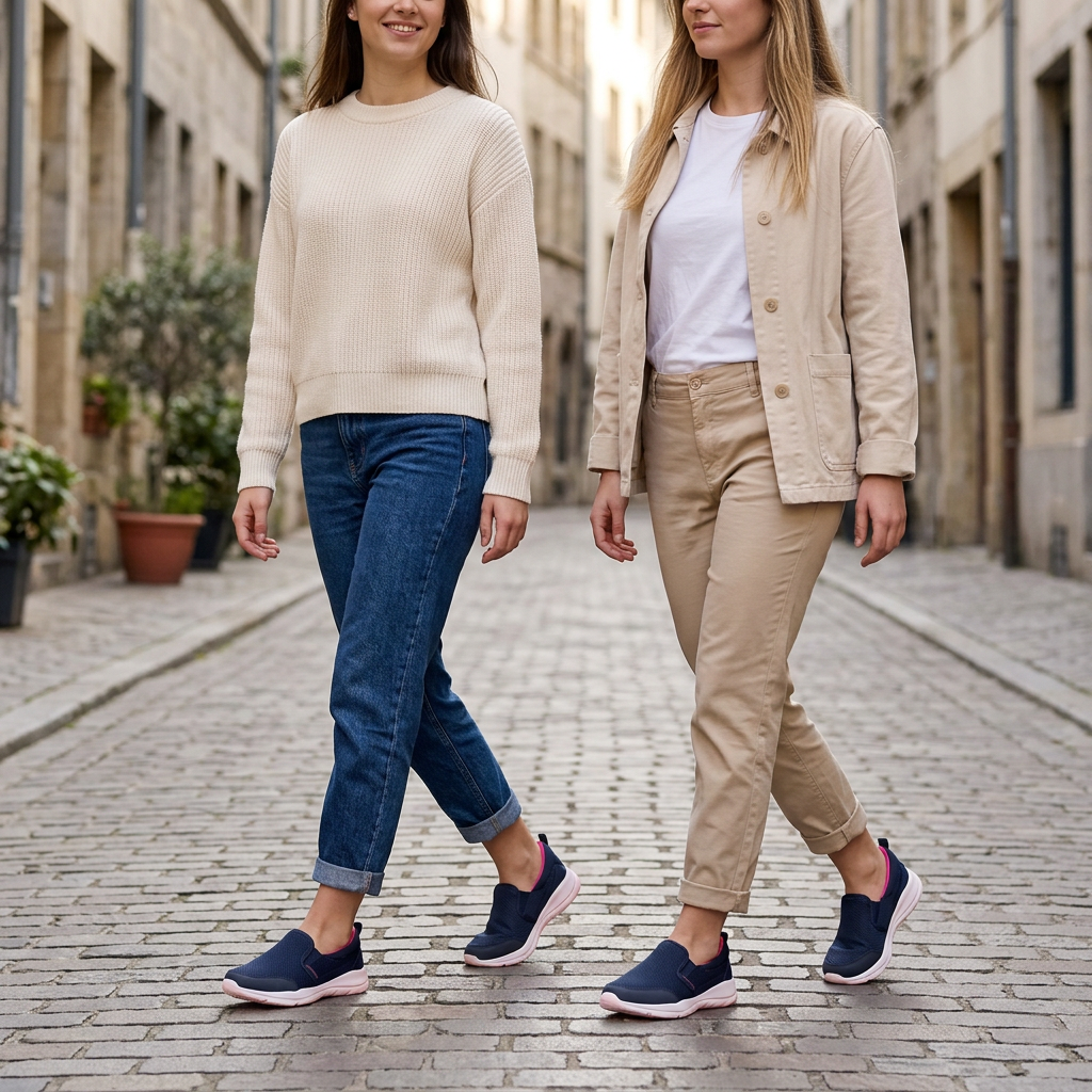 Illustration générée de deux femmes portant les Lumberjack Sport