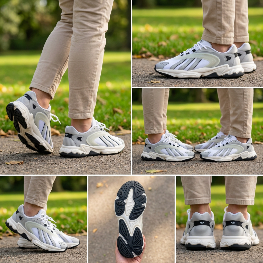 Adidas Oztral W portées femme et homme montage cinq angles, illustration générée