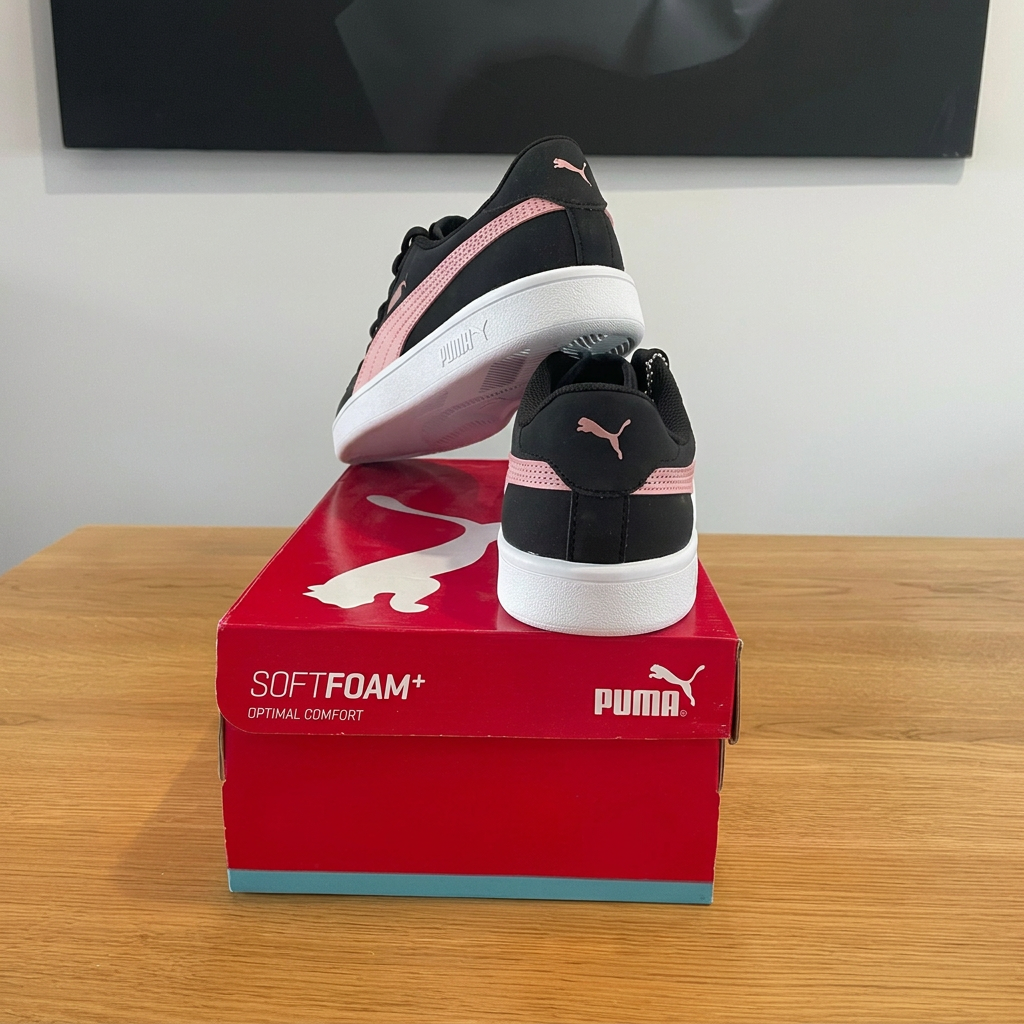 Puma Smash v2 Buck vue arrière boîte sans étiquette ni trou