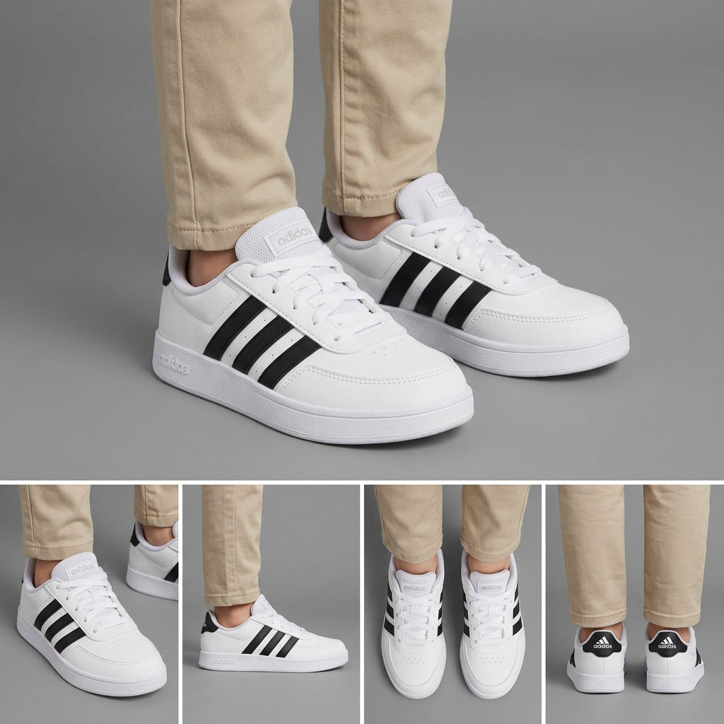 Adidas Breaknet enfant montage de cinq angles, visuel généré