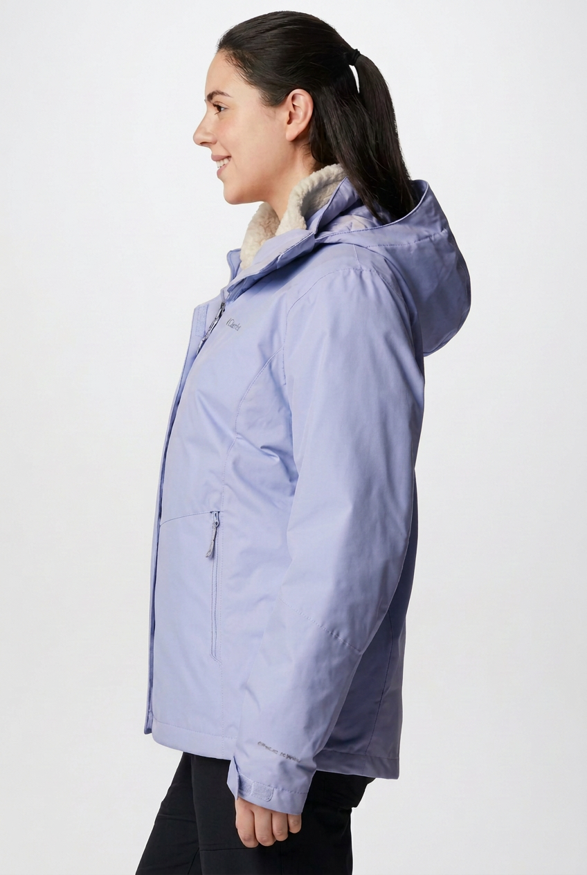 Blouson Columbia bleu-violet clair, profil, coloris simulé