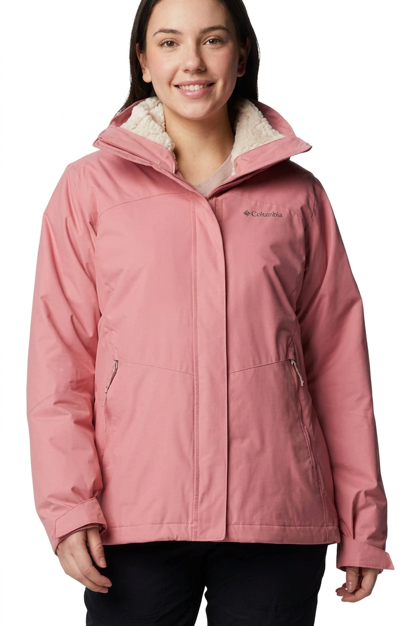 Blouson Columbia rose agave, vue de face, visuel retouché