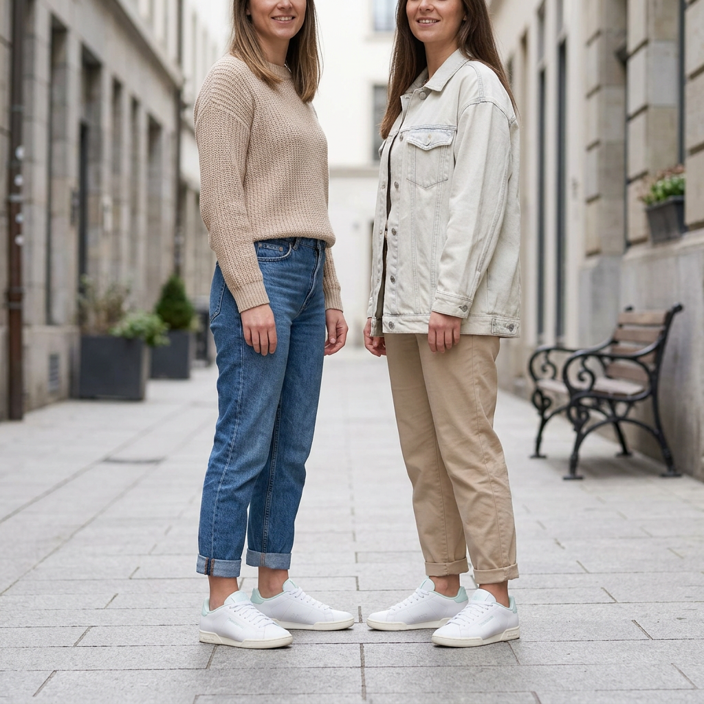 Illustration générée de deux femmes adultes portant les Reebok NPC II
