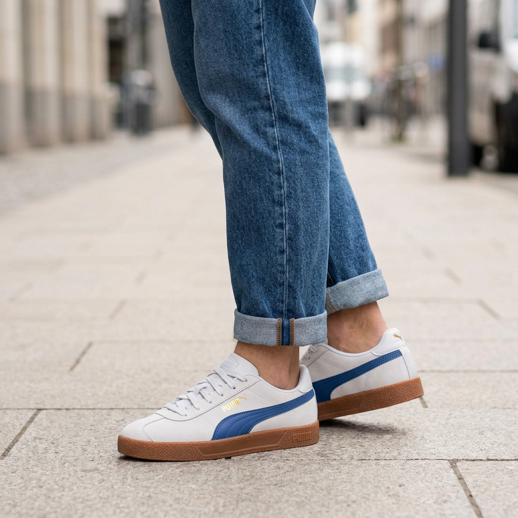 Illustration générée des Puma Club portées avec un jean