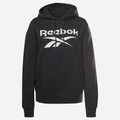 Sweat Reebok noir à logo blanc vue de face en studio, visuel généré