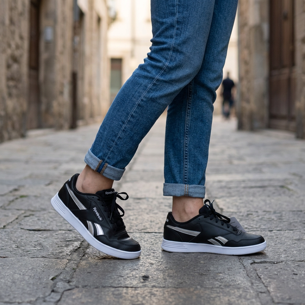 Illustration générée d’une femme portant les Reebok Court Advance