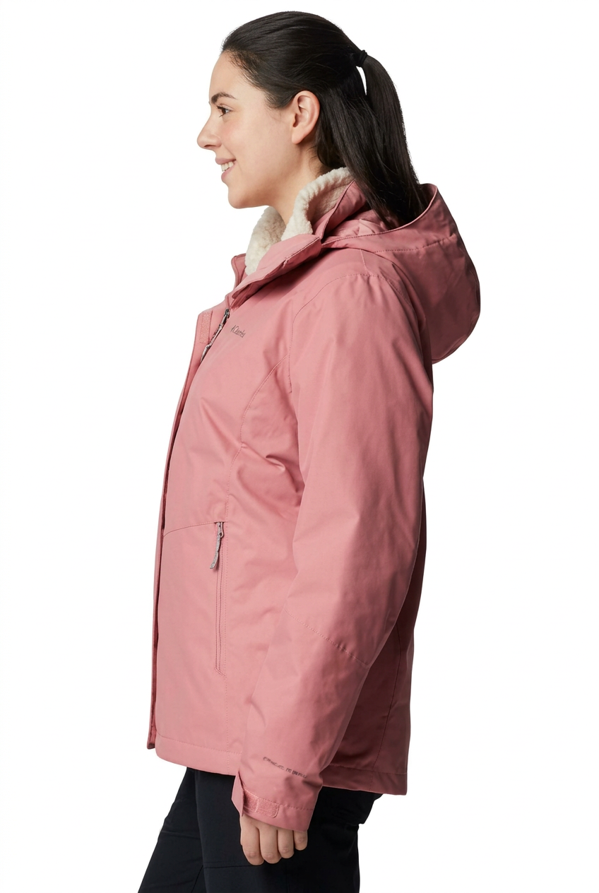 Blouson Columbia rose agave, vue de profil, visuel retouché