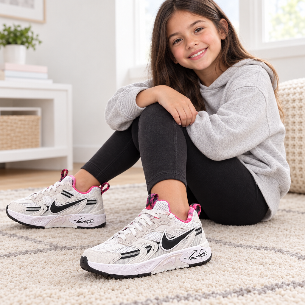Visuel généré des Nike Jam Train portées par une fille de 8 à 10 ans