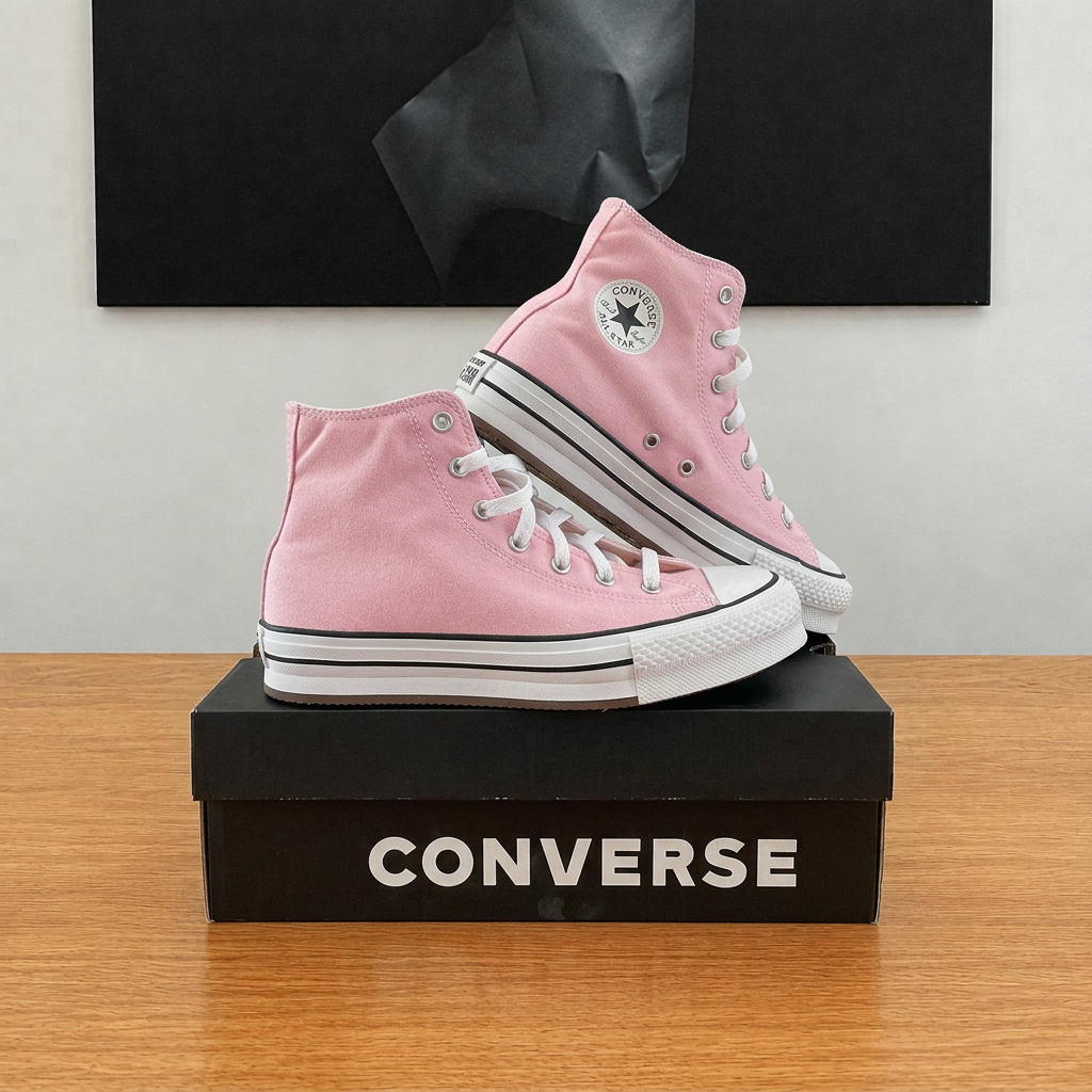 Converse Chuck Taylor Eva rose clair, photo de profil recentrée