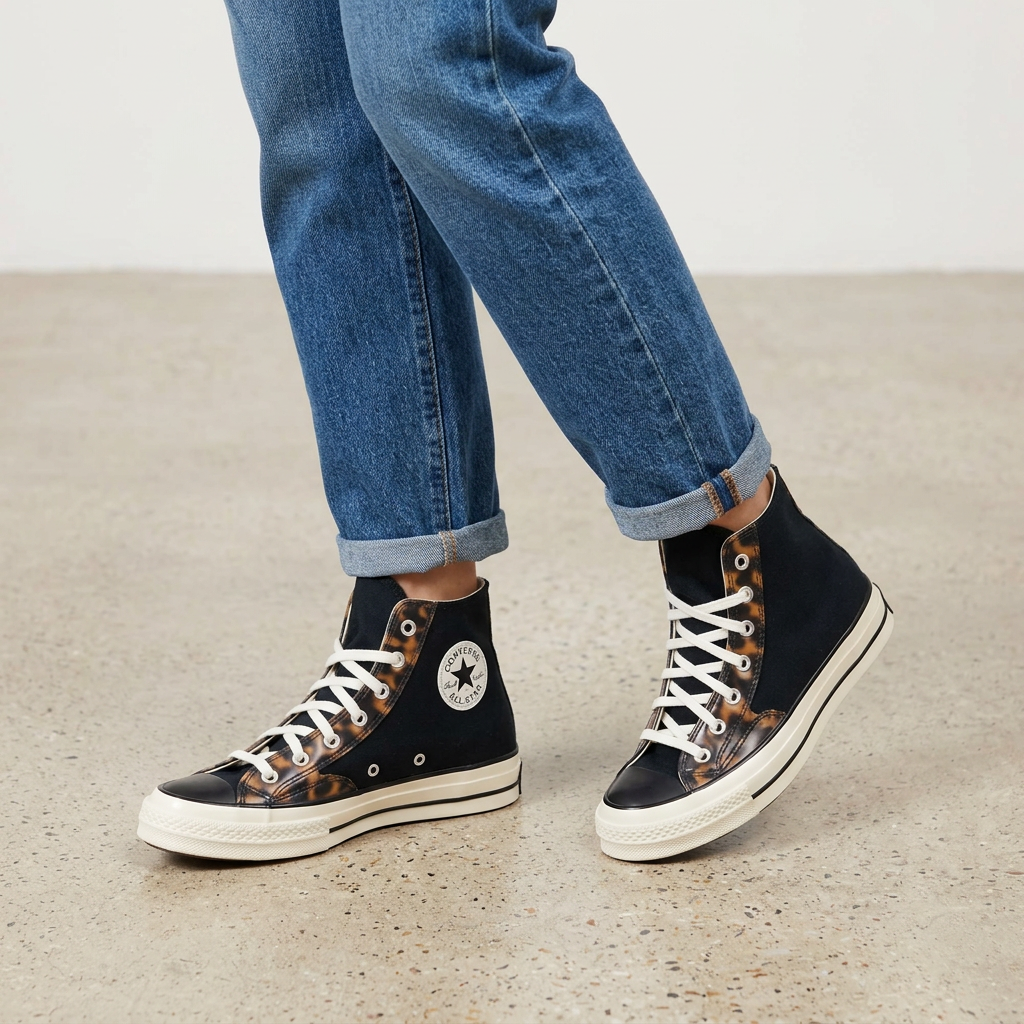 Illustration générée des Converse Chuck Taylor 70 portées avec un jean