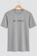 T-shirt Calvin Klein gris chiné de face sur fond clair